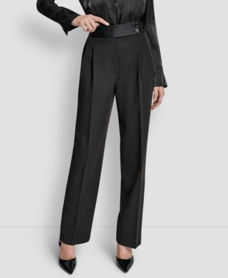 DKNY - Women's Tuxedo Look Wide Leg Trousers