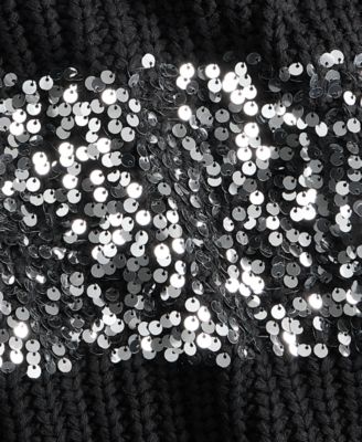 Women's Sequin Stripe Crewneck Sweater, Macy's Exclusive