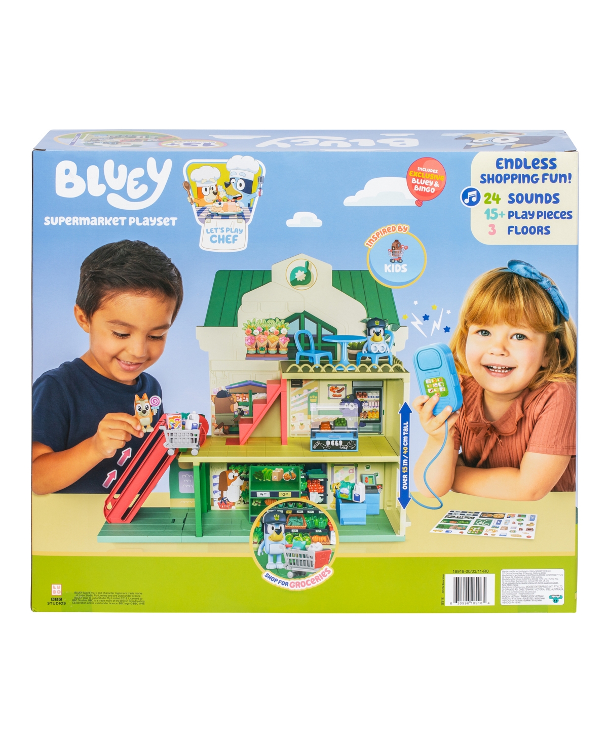 Bluey Let's Play Chef Supermarket Playset In Transparent