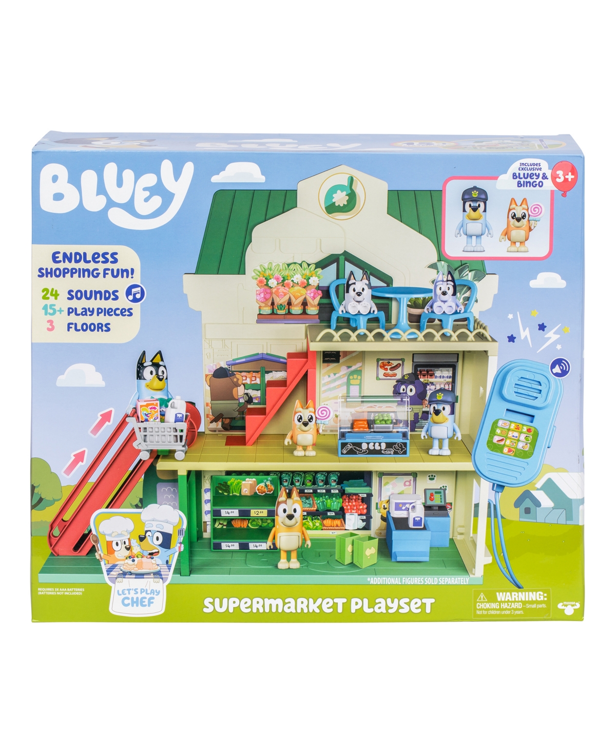 Bluey Let's Play Chef Supermarket Playset In Transparent