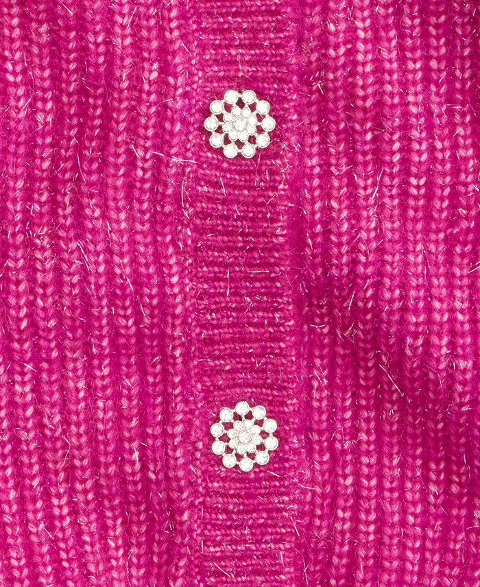Women's Lurex Rhinestone-Button Cardigan - thumbnail 3