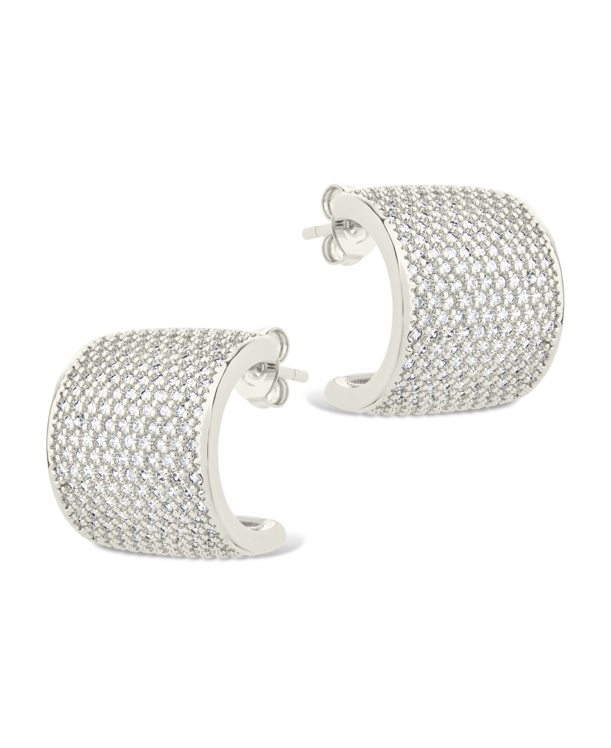 Sterling Forever Simone Cubic Zirconia Stud Earrings In Silver