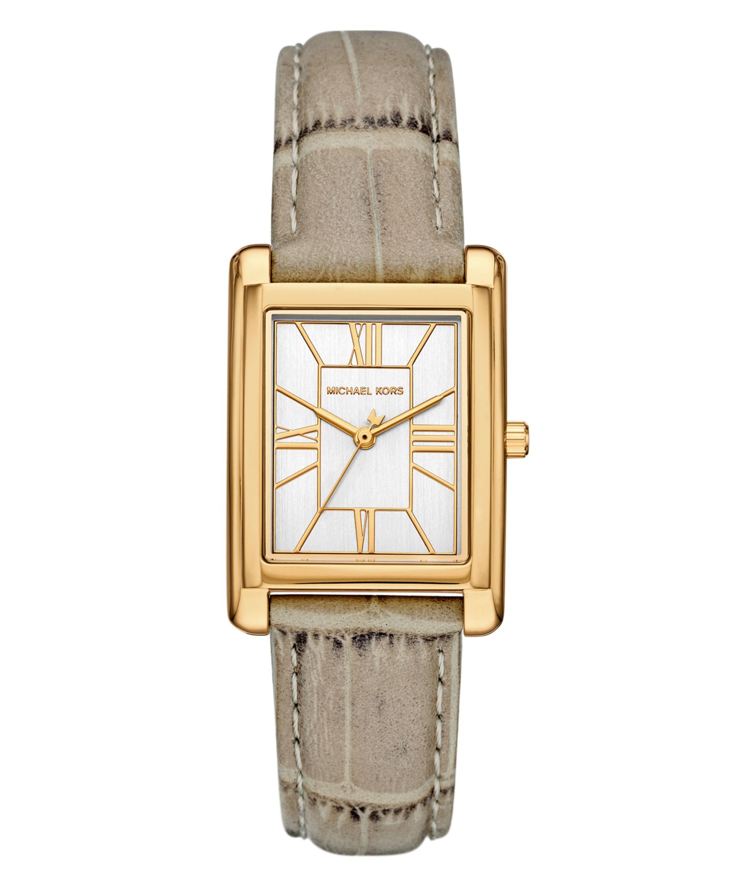 Женские часы Michael Kors Essex Three-Hand Nude Leather Watch, 26x36mm — фото 1