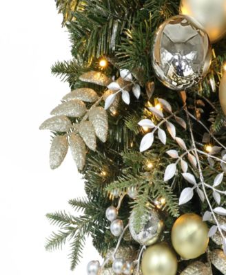 Puleo 28" Pre-Lit Adorned Artificial Banister Swag