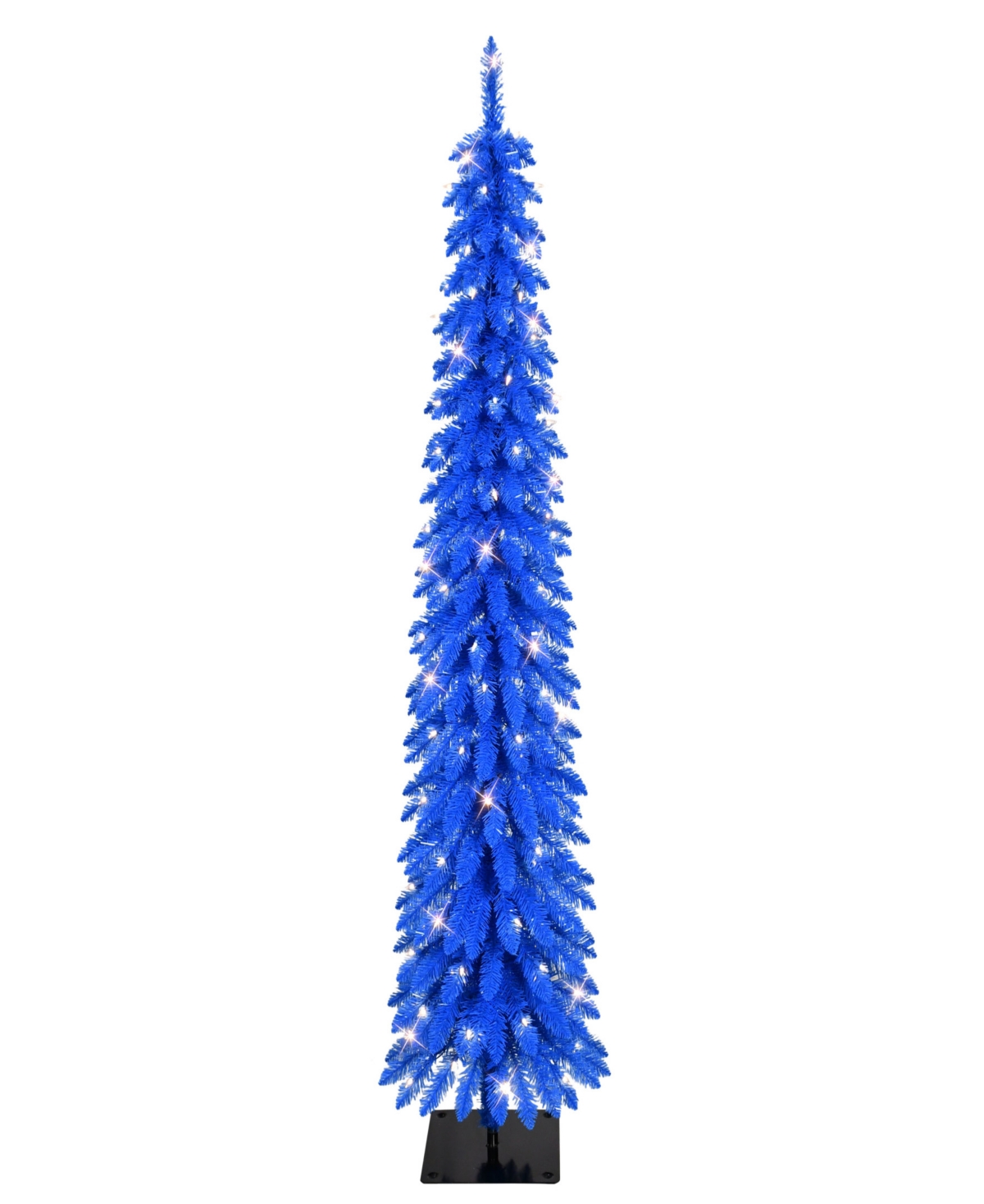Puleo 6' Pre-lit Artificial Alpine Pencil Tree In Blue