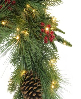 Puleo 10" Pre-Lit Battery-Operated Artificial Adorned Christmas Garland