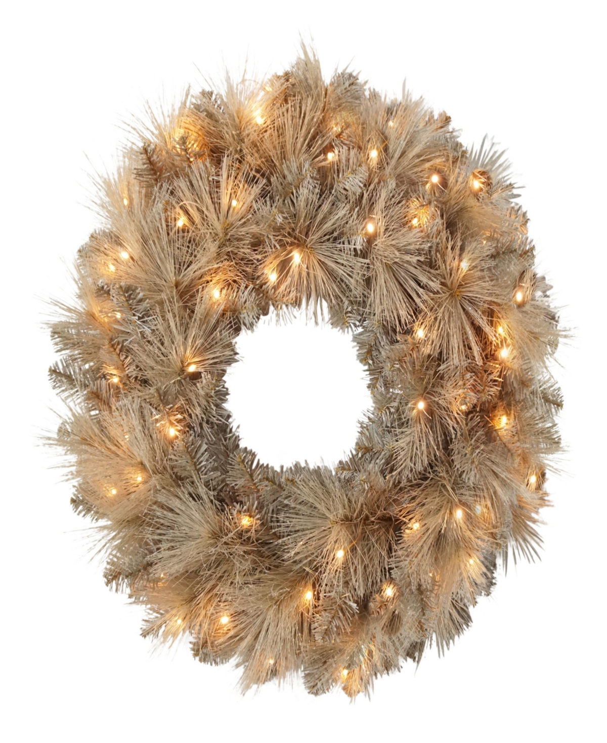 Puleo 24" Pre-lit Battery-operated Wreath In Gold
