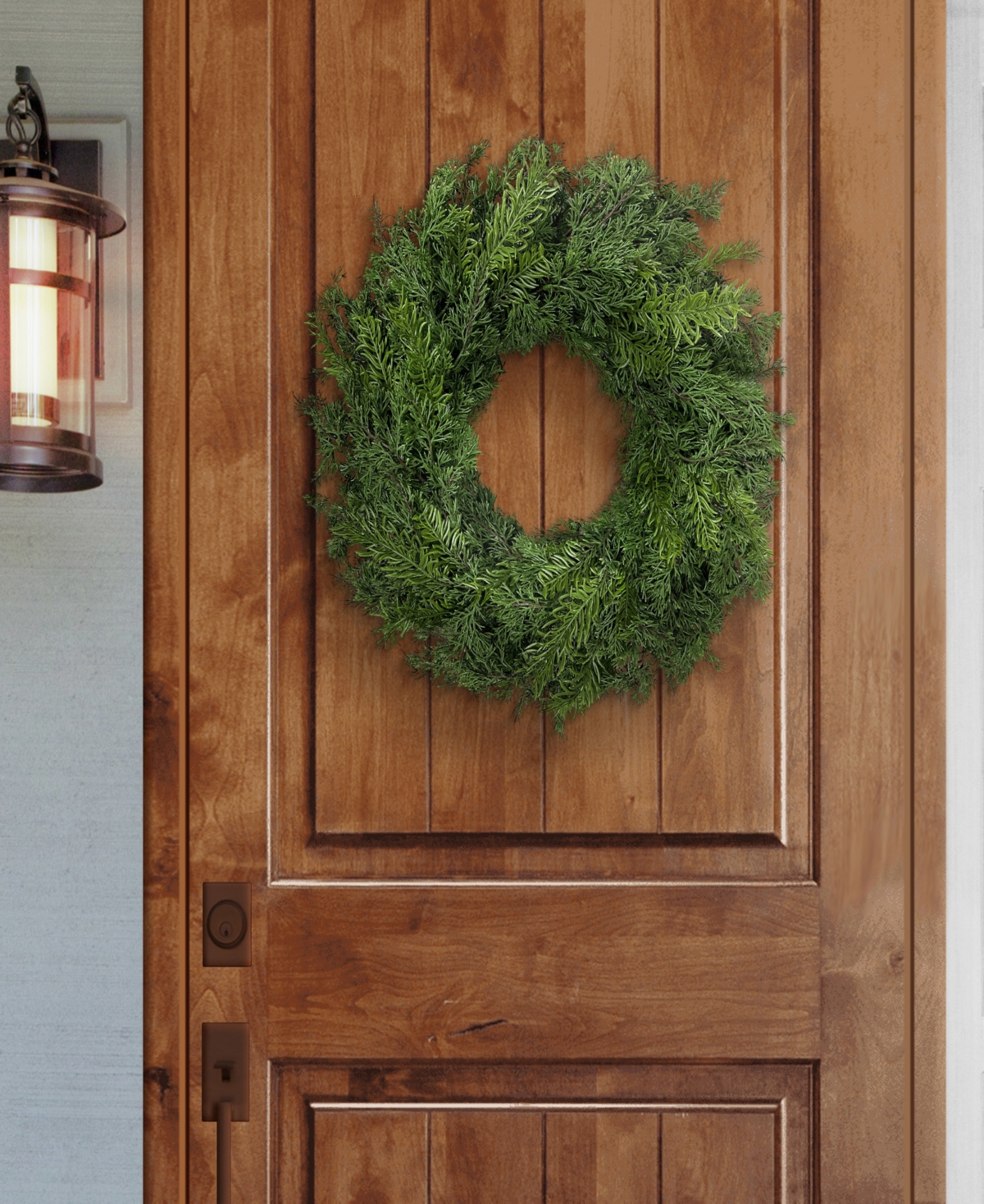 Puleo 24" Artificial Christmas Wreath With Branch Tips In Green