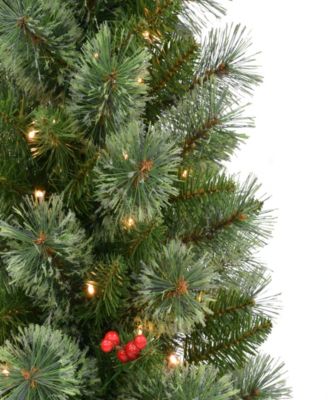 Puleo 4-Pc. Pre-Lit Artificial Christmas Tree and Wreath Set