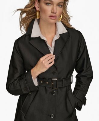 Women's Single-Breasted Belted Trench Coat