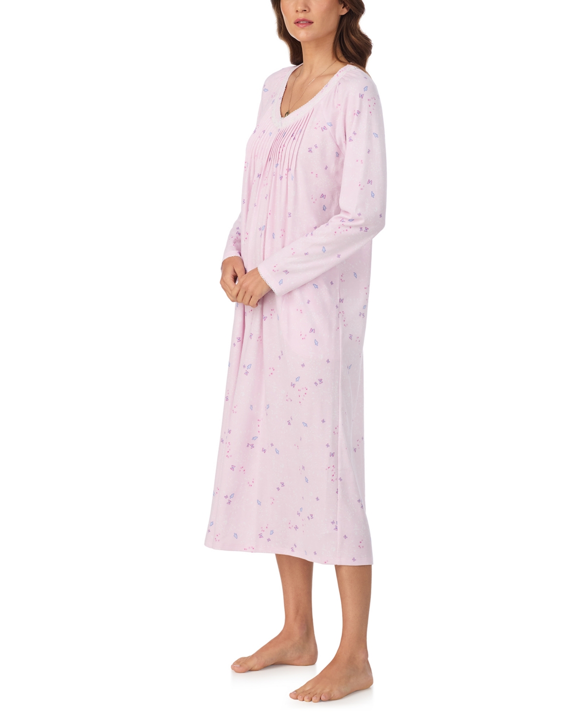 Eileen West Women's Long Sleeve Nightgown In Pink