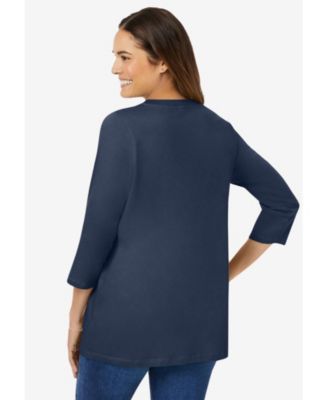 Petite Plus Within Perfect Three-Quarter Sleeve V-Neck Tee