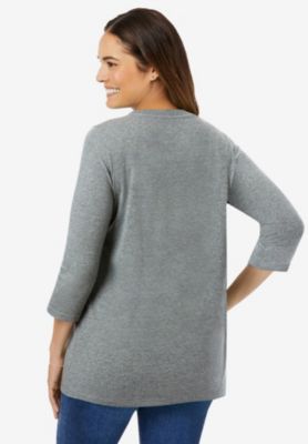 Women's Within Perfect Three-Quarter Sleeve V-Neck Tee