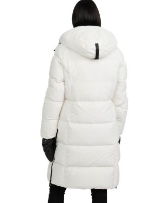 Women's Zaniah Long Channel Quilted Puffer with Removable Hood