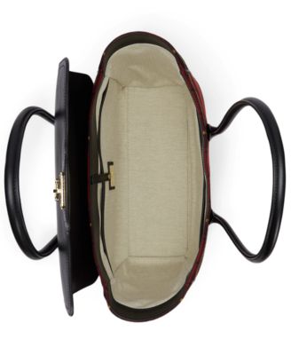 Plaid Twill Large Tanner Satchel Bag