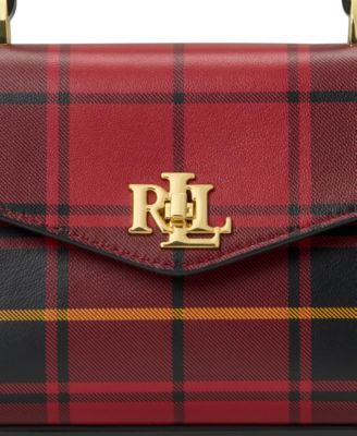 Plaid Leather Small Farrah Satchel Bag