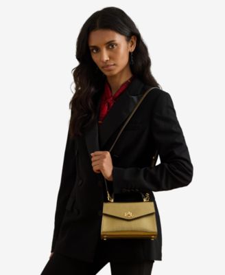 Metallic Leather Small Farrah Satchel Bag