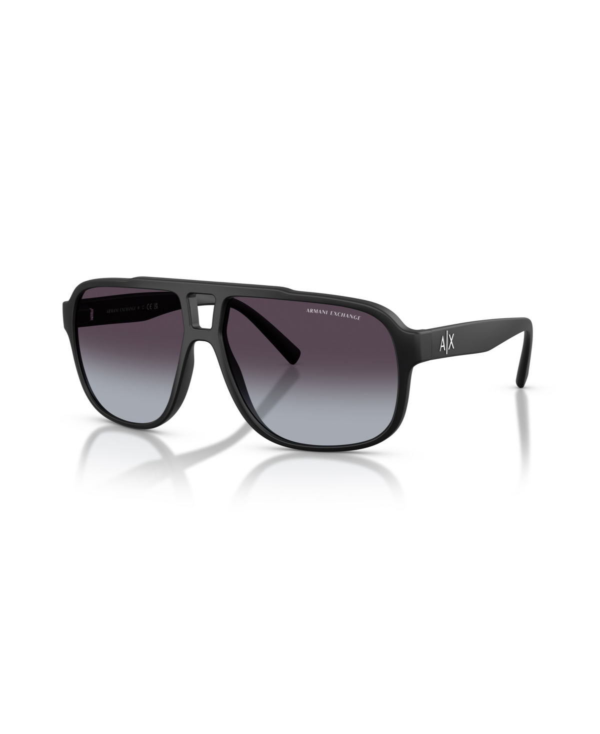 Armani Exchange Men's Rectangle Sunglasses, Ax4104s In Black
