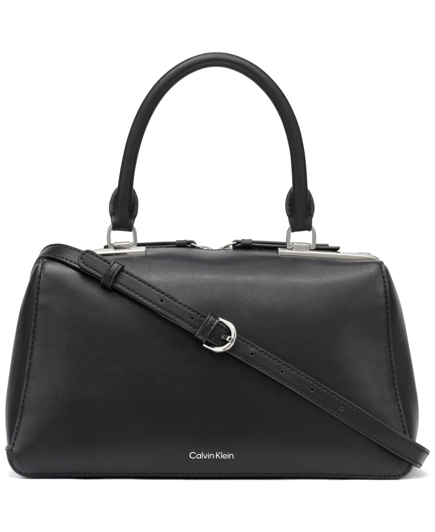 Женская сумка Calvin Klein Lori Top Zipper Convertible Satchel, цвет: Чёрный — фото 1