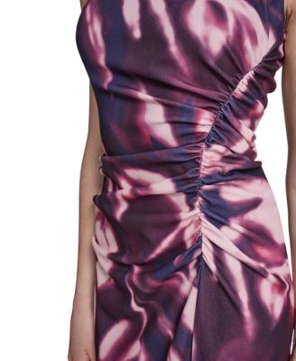 Petite Printed Sleeveless Midi Dress