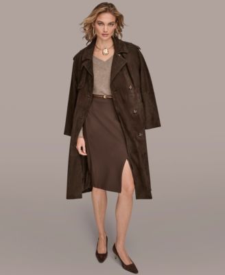 Women's Double Breasted Belted Trench Coat