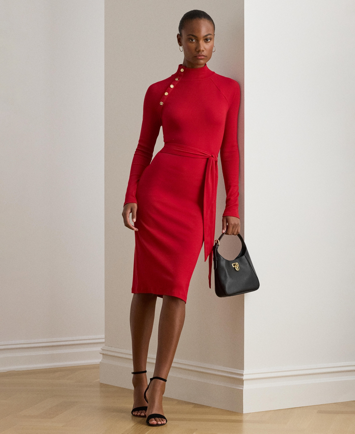 Lauren Ralph Lauren Women's Button Trim Dress - Ralph Red