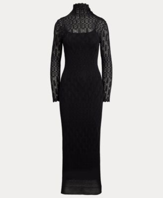 Women's Pointelle-Knit Turtleneck Sweater Dress