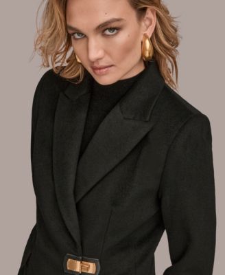 Women's Buttoned Notch Collared Coat