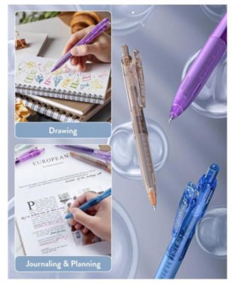 12Pack 0.5mm Quick Dry Retractable Gel Pen Set, Cute Transparent Fine Point Multicolor Note Taking Aesthetic Lnk Pens, Comfort Grip 12 Ink Colors Drawing Writing School Office Home Back To School