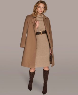 Women's Notch Collared Belted Coat