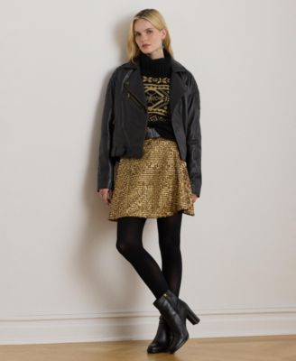 Women's Sequin Detail A-Line Skirt