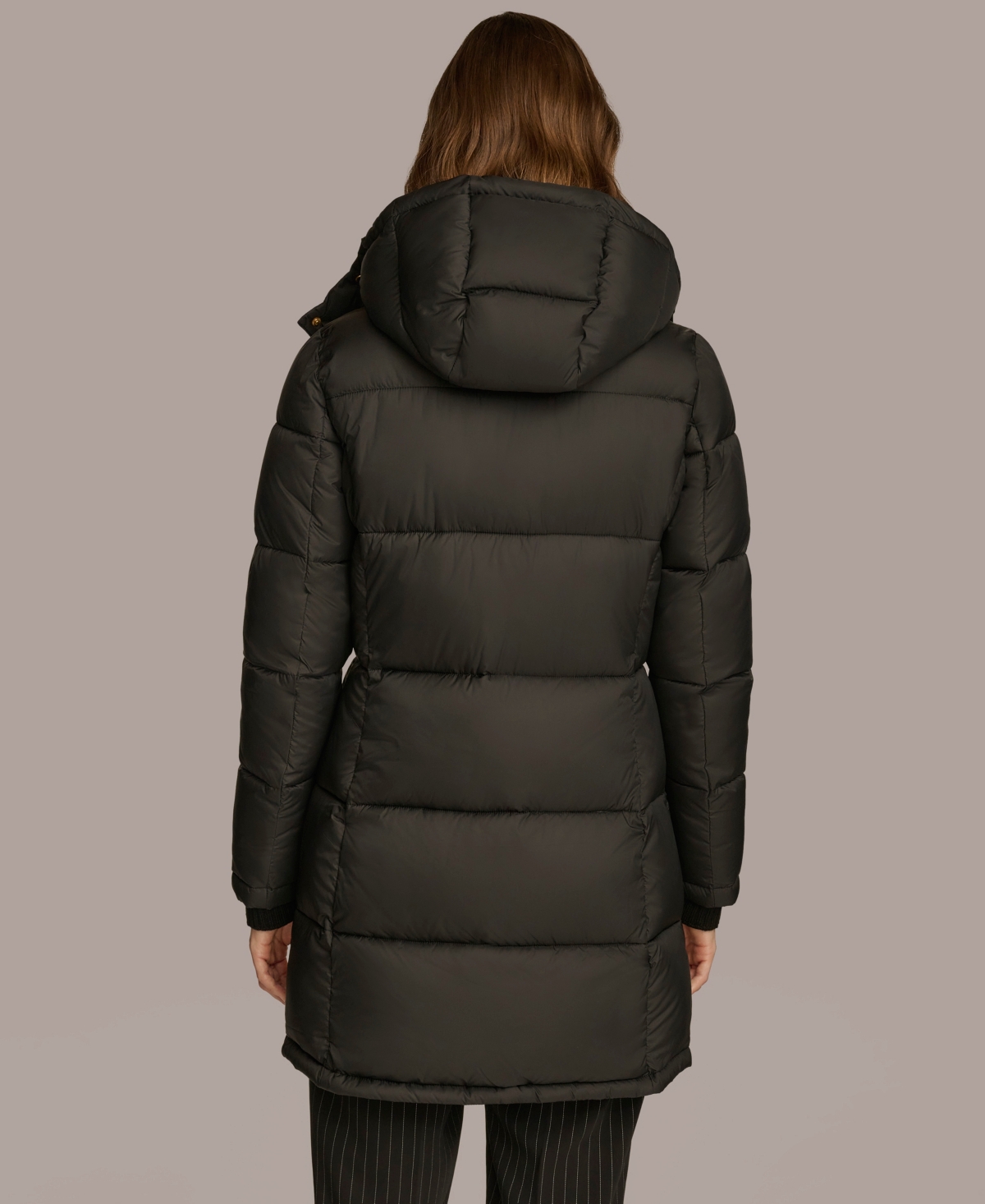 Donna Karan Women's Hooded Puffer Coat In Black