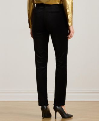 Women's Slim Fit Velvet Ankle Pants