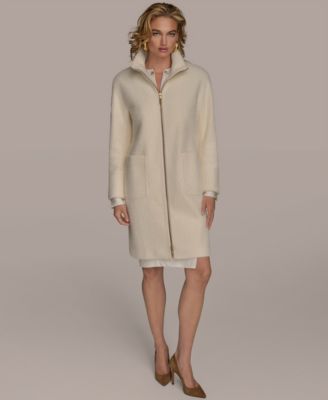 Women's Zip Front High Collared Coat