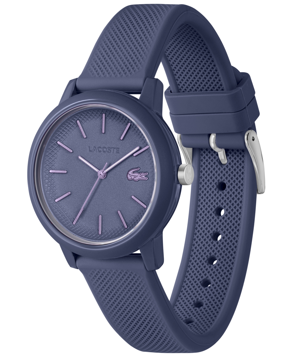 Lacoste Unisex Purple Silicone Strap Watch, 36mm In Blue