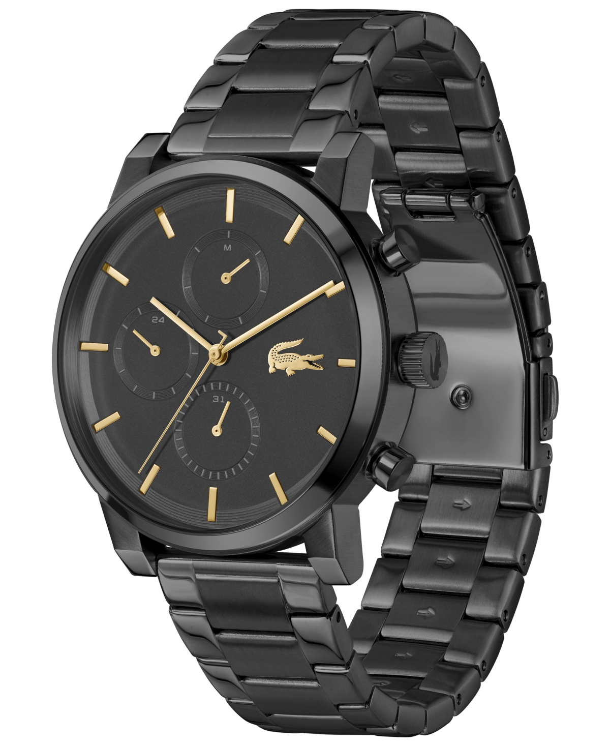 Lacoste Men's Replay Ionic Plated Black Stainless Steel Bracelet Watch, 44mm In Multi