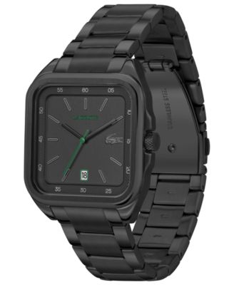 Men's Ionic Plated Black Stainless Steel Bracelet Watch, 39mm