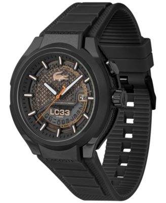 Men's LC33 Mech Hybrid Automatic Black Silicone Strap Watch, 44mm