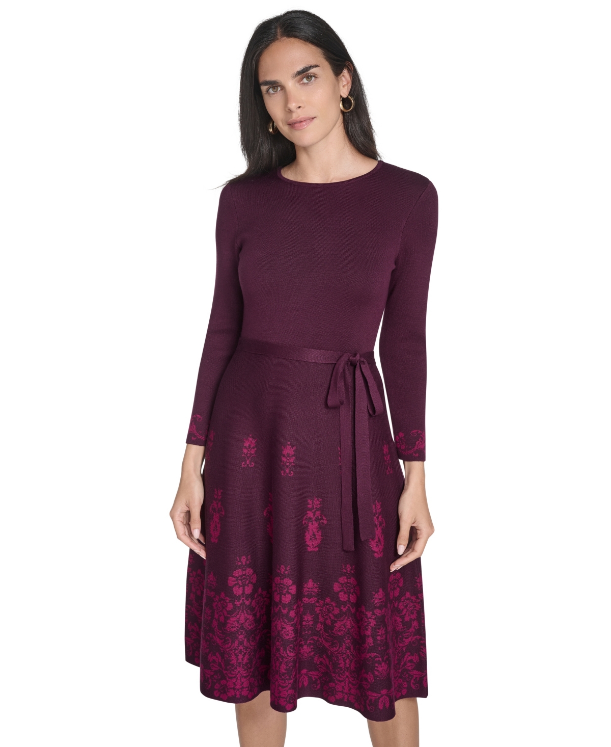 Jessica Howard Women's Placement Print Fit And Flare Dress In Purple