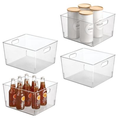 mDesign Plastic Kitchen Pantry Storage Organizer Container Bin - 4 Pack ...