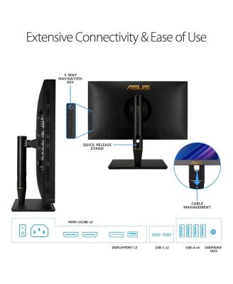 ASUS ProArt Display PA32UCX-PK 32" 4K HDR Mini LEDMonitor, 99% DCI-P3 99.5% Adobe RGB, DeltaE<1, 10-bit, IPS, Thunderbolt 3 USB-C HDMI DP, Calman