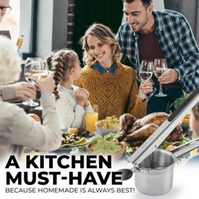 Stainless Steel Potato Masher – Heavy Duty Ricer Tool, Press & Mash Design