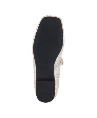 Women's Kailyn Jeweled Slip-On Flats with Crystal-Encrusted Upper, Stretch Strap with Pearls, Cushioned Insole, Slip-Resistant Rubber Outsole