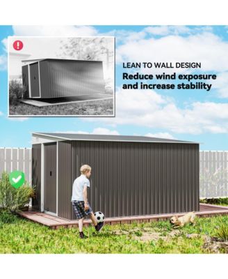 11&#39; x 9&#39; Metal Outdoor Storage Shed with Lockable Doors,