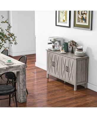 Buffet Sideboard, Bar Cabinet with Storage, Wood Grain