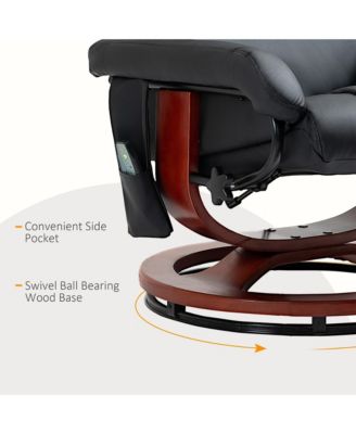 Electric Faux Leather Recliner with Ottoman,10 Vibration Points,