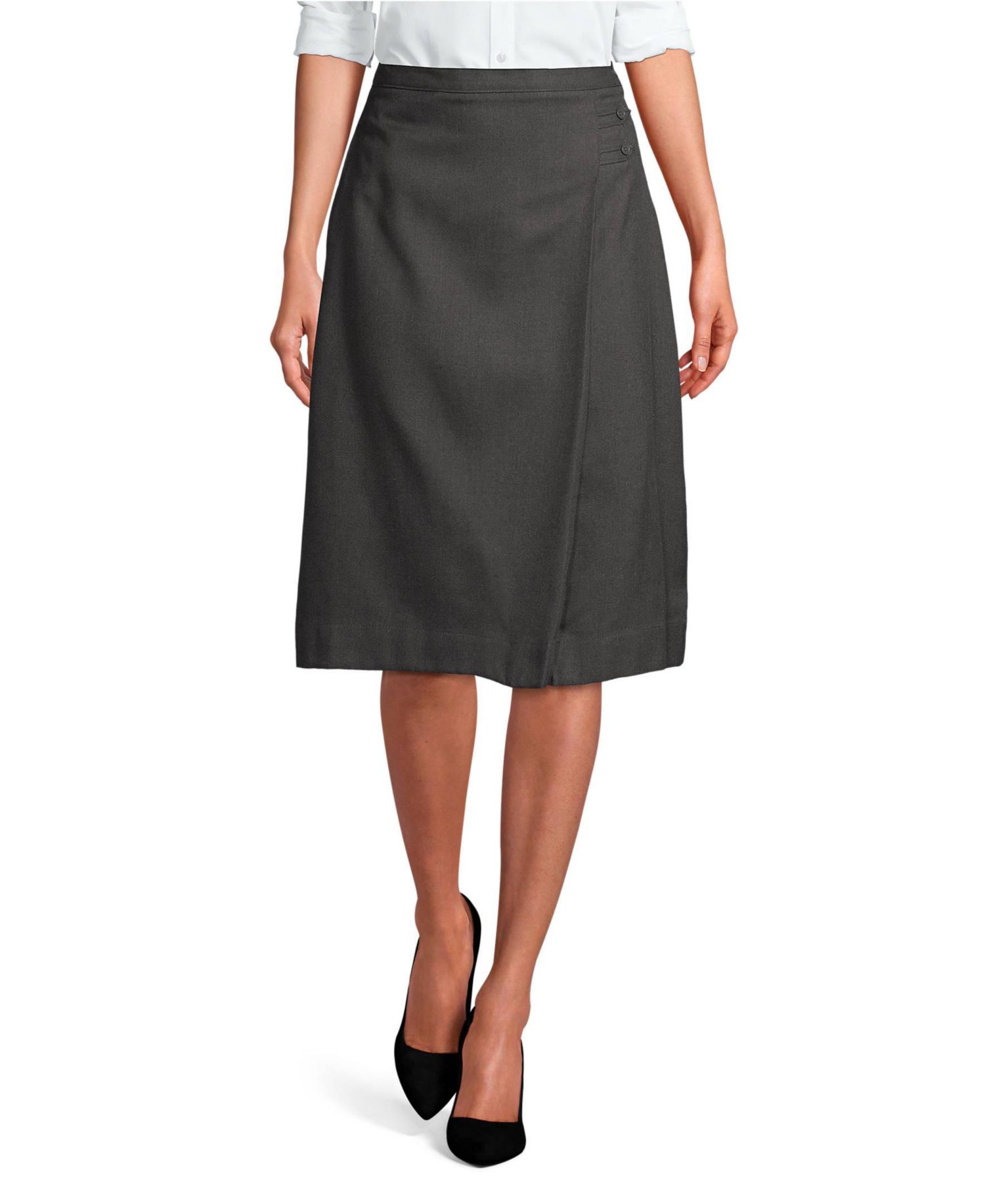 Women's Solid A-line Skirt Below The Knee