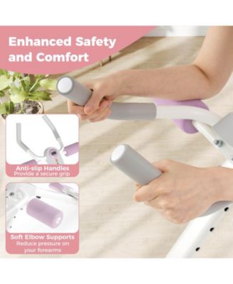 Adjustable Abdominal Trainer with Elbow Support Knee Protection and LCD Monitor