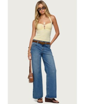 Women's Lovina Textured Striped Halter Top