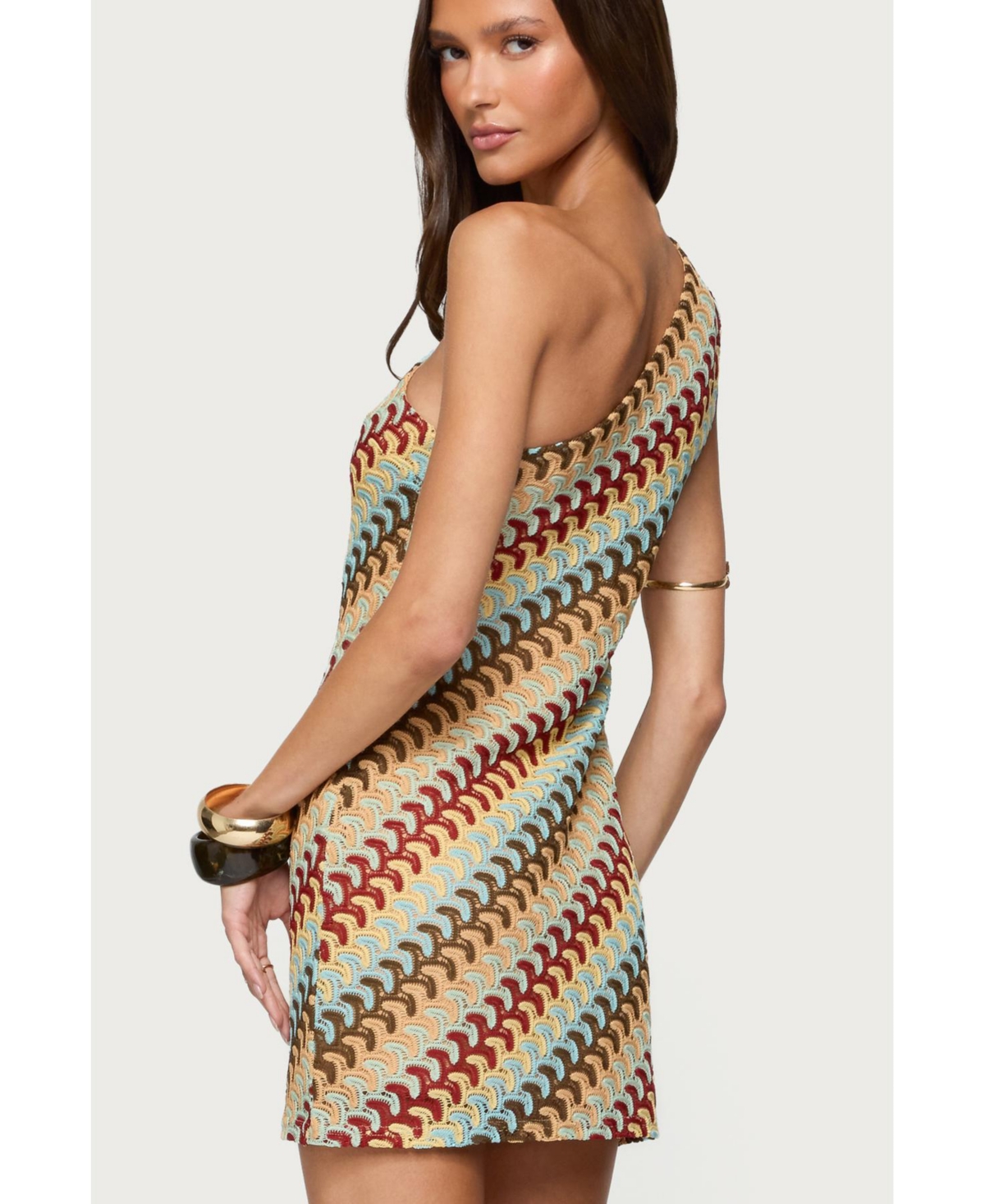 Edikted Women's Agua Zigzag One Shoulder Mini Dress